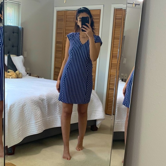 Blue and White Striped Dress - Picture 2 of 6
